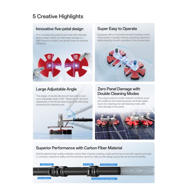 Solar Panel Cleaning Brush Commercial & Industrial Solar solar Panel Cleaning Machine
