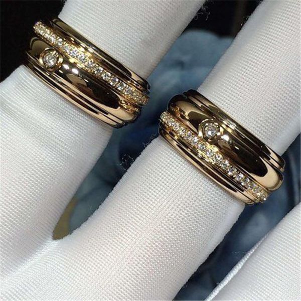 Luxury jewe factory ring 18k gold white gold yellow gold rose gold diamond ring