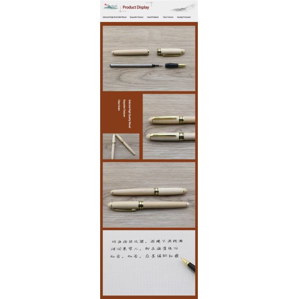 Retro Maple Wood Signature Pen 0.5mm Metal Clip Business Roller Ball Pen