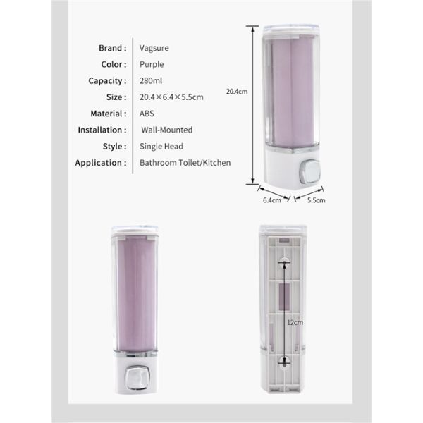 Multiple Color Wall Mounted Liquid Soap Dispenser / Manual Liquid Soap Dispenser