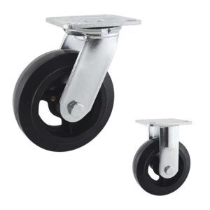 Cheap Rubber 150mm 510lbs Loading Heavy Duty Casters With Side Brake wholesale