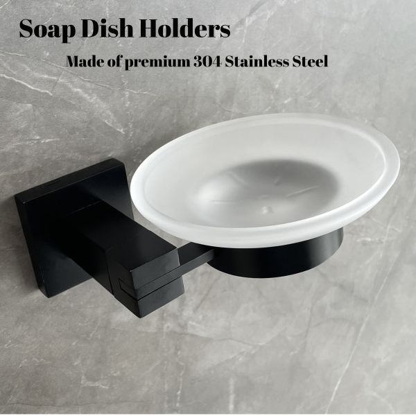 Satin Soap Case Wall Mounted Glass 304 Stainless Steel Bathroom Soap Holder