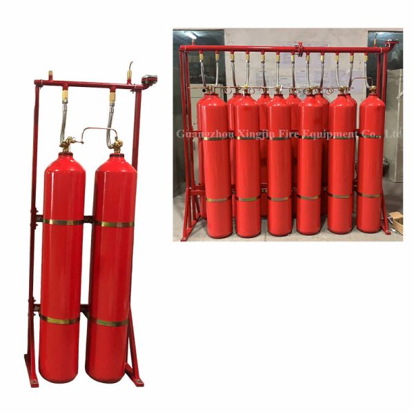 Pipe Network CO2 Fire Suppression System High Efficiency Fire Protection With Red Cylinder Color