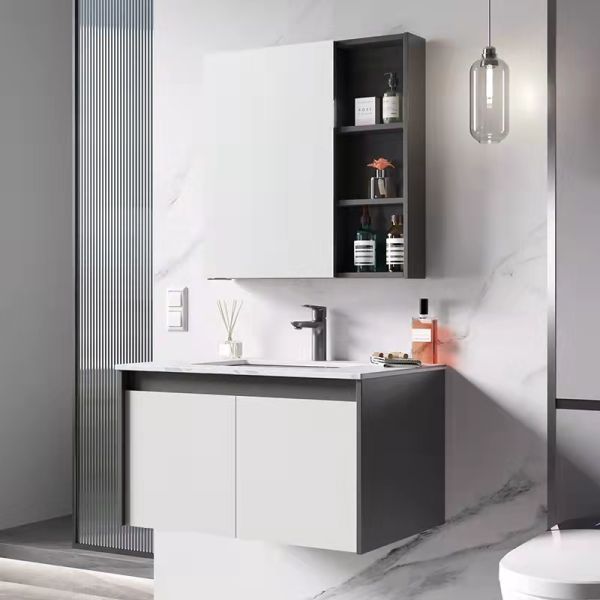 Environment Friendly Painted Bathroom Vanity Unit 800mm Mirror lighted