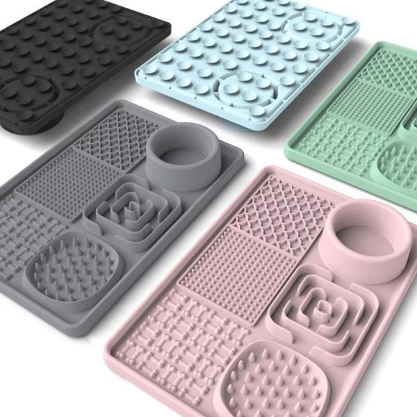 All in One Dog Lick Mats Rectangle Dog Slow Feeder Mat Eco Friendly With Suction Cups