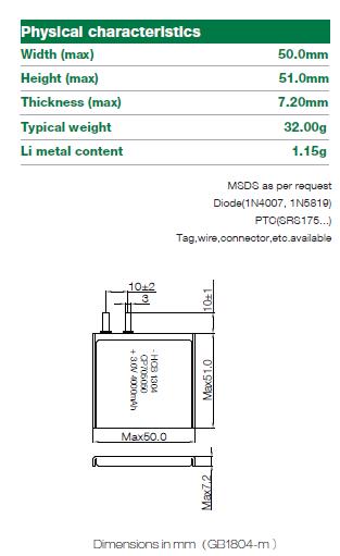 4000mAh 8mm CP705050 Flat Lithium Battery