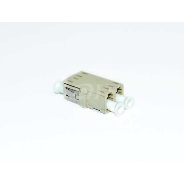 Beige Multimode Duplex LC Fiber Optic Adapter
