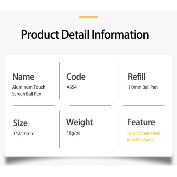 Luxury Texture Matte Ball Pen Aluminum Barrel Touch Screen Press-Type Ballpoint Pen