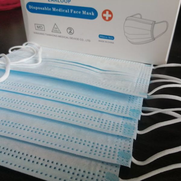 Disposable Blue Earloop Face Mask from OEM - Comfortable & Breathable with 3-Ply Protection