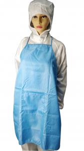Cheap White Blue ESD Apron Antistatic One Size Fits All One Pocket 98% Polyester 2% Carbon Fiber wholesale