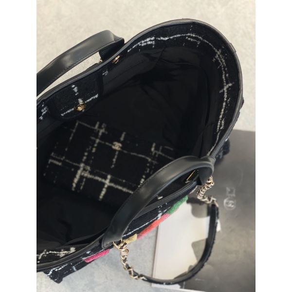 Chanel 2022 Sotheby's Custom Branded Bags Tweed Beach Bag FW Rainbow Tote