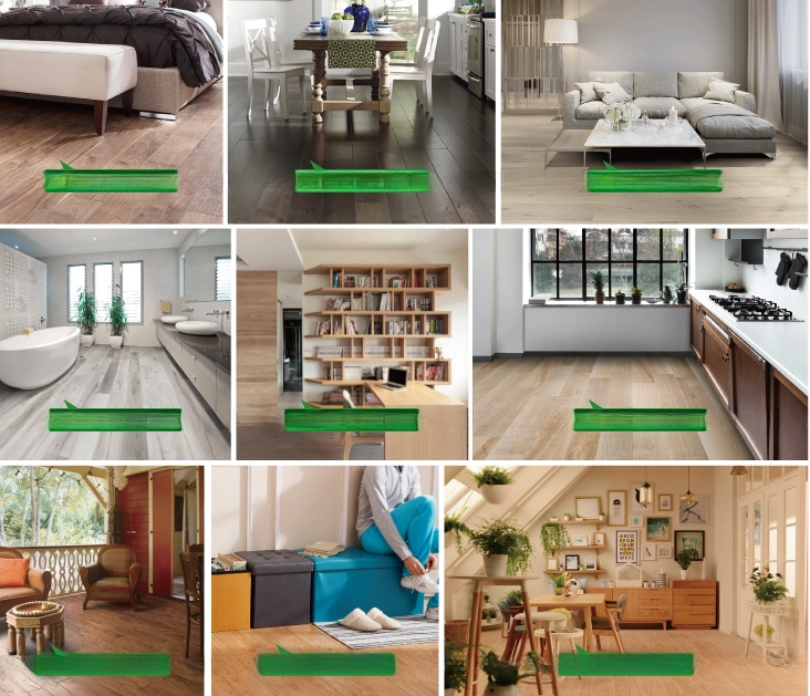 Zhejiang PVC Flooring SPC Vinyl Flooring Tile with Wood Design and 3.5 8mm Thickness