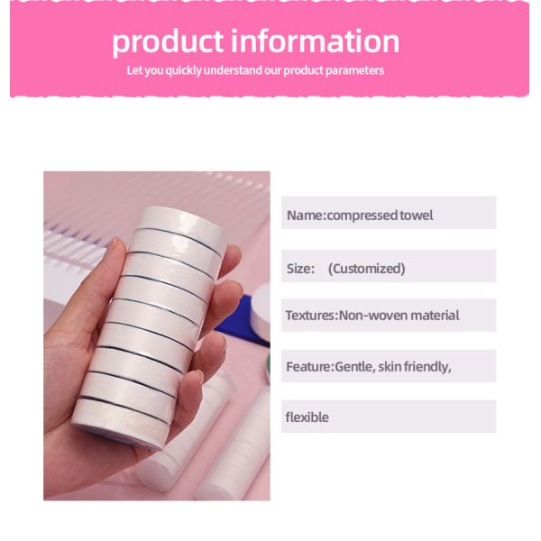 OEM ODM Disposable Compressed Face Towel Nonwoven Bamboo Viscose