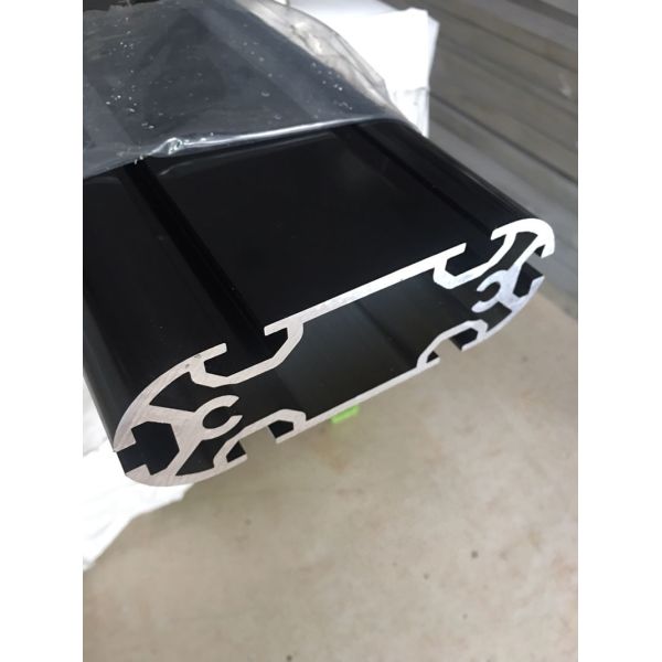Custom Made Extruded Aluminum Profiles , Electroplate Black Long Aluminum