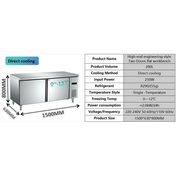 Safety Operation Commercial Undercounter Fridge Freezer Easy Maintenance