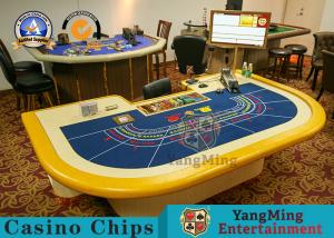 Cheap Fiber Fireproof Board Baccarat Gambling Poker Table 3m³ With Wooden Pedestal Leg wholesale