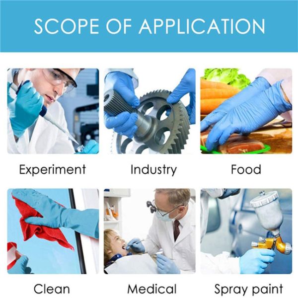 Latex Rubber Free Medical Grade Disposable Nitrile Examination Gloves