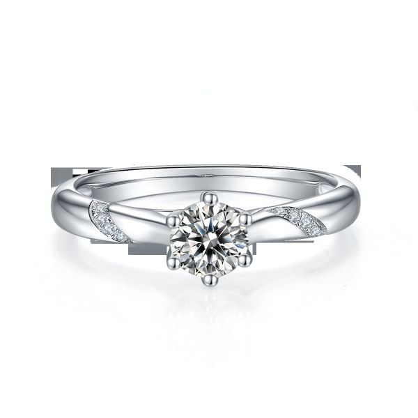 White 925 Sterling Silver Custom Moissanite Ring Engagement