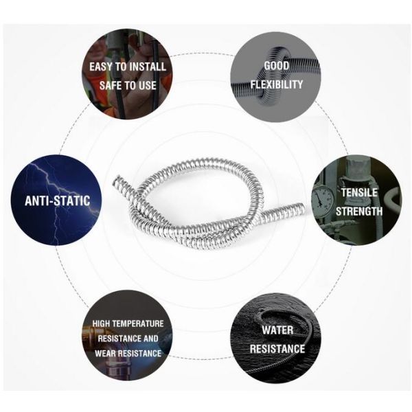 Waterproof Fiber Optic Components Flexible Metal Conduit Protective Metal Hose For Armored Fiber Cable