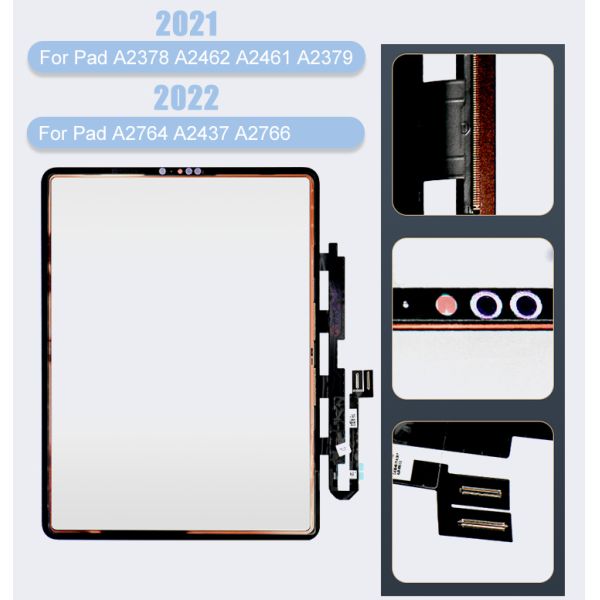 Ipad 12.9 1th Gen A1584 A1652 32 1281 Touch Screen Front Glass Panel Replacement Glass Touch FPC IC and 100% Tested QC