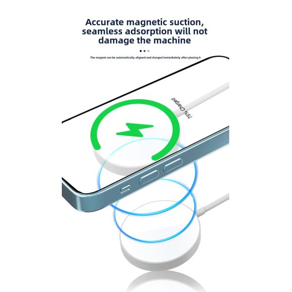 Universal Sublimation Magsafe Wireless Phone Charger Custom Logo 15W Fast Charging Pad Portable