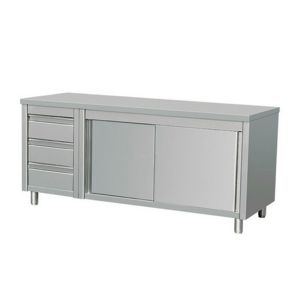 Commercial Stainless Steel Kitchen Cabinets , 50mm Restaurant Stainless Steel