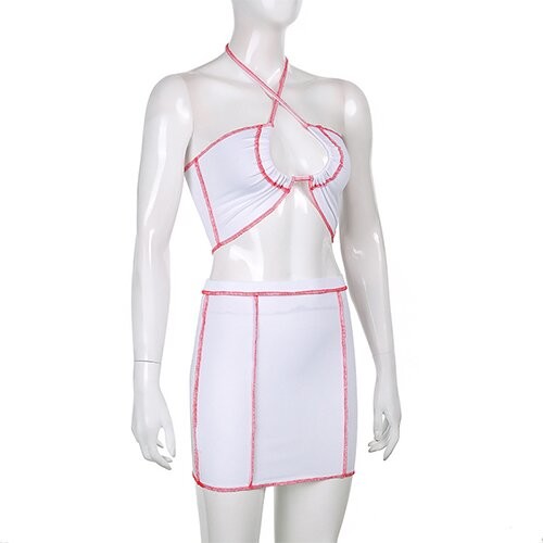 OEM manufactory spring and summer new women's anti -car contrasting color pumping hollow hanging neck s