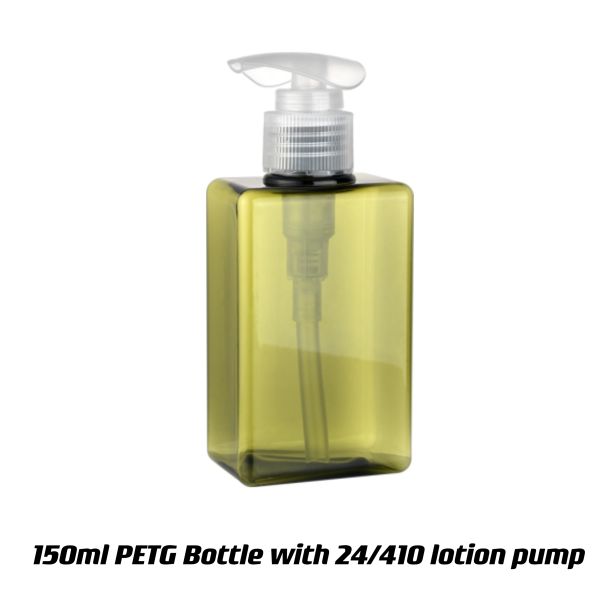 Custom Color 250ml PETG Bottle Green Pump Bottle for Shampoo and Lotion