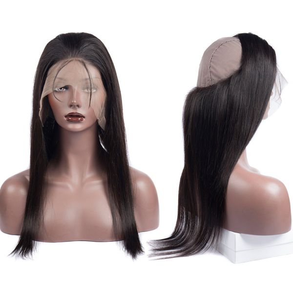 360 Lace Frontal Closure 100% Real Human Hair Extensions Straight For Ladys