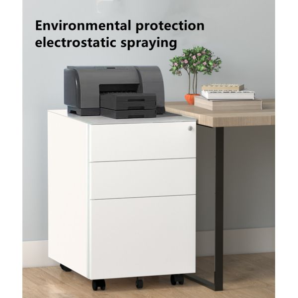 Steel Three Drawer File Hospital Storage Cabinets Electrostatic coating