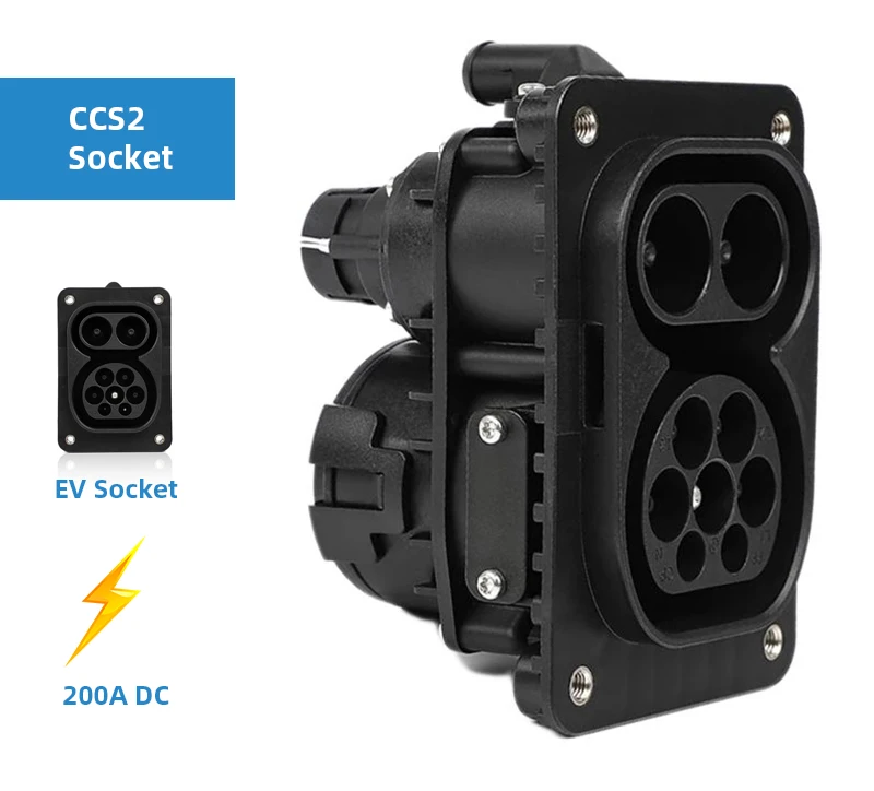 CCS2 Female Connector Combo 2 EV Socket CCS2 EV Inlet 80A/150A/200A/250A/300A EV Charging Socket for DC EV Station