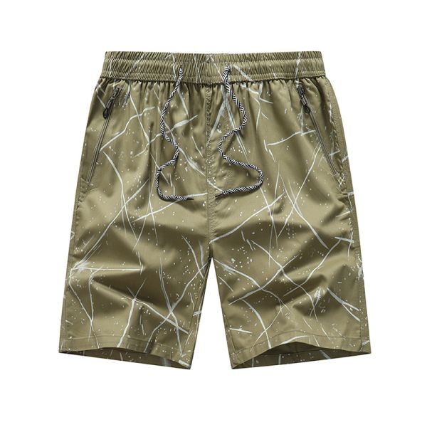 Oem Factory Manufacturer Custom Logo Beach Shorts Mens 100% Cotton Elastic Waist Shorts
