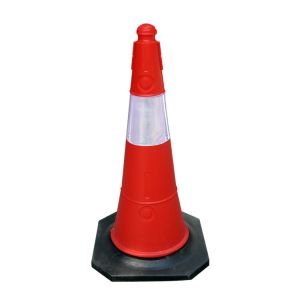 China 750mm Orange Reflective Warning Traffic Cone With Rubber Base on sale