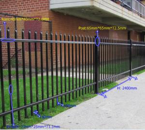 Cheap Multi Function Black Steel Fence Steel Garden Fencing For Park / Apartment wholesale