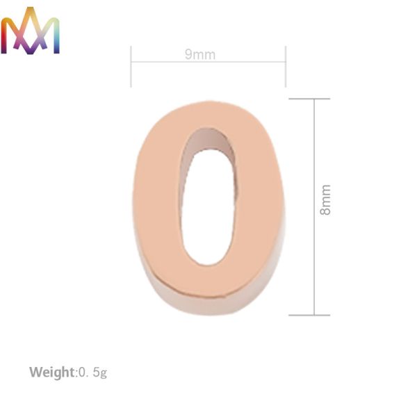 Multicolor Stainless Steel 3D Digital Numbers Pendant