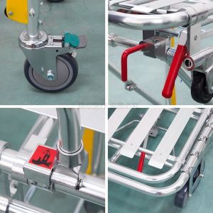 Aluminum Alloy Foldable Ambulance Stretcher Orange Surgical Stretcher