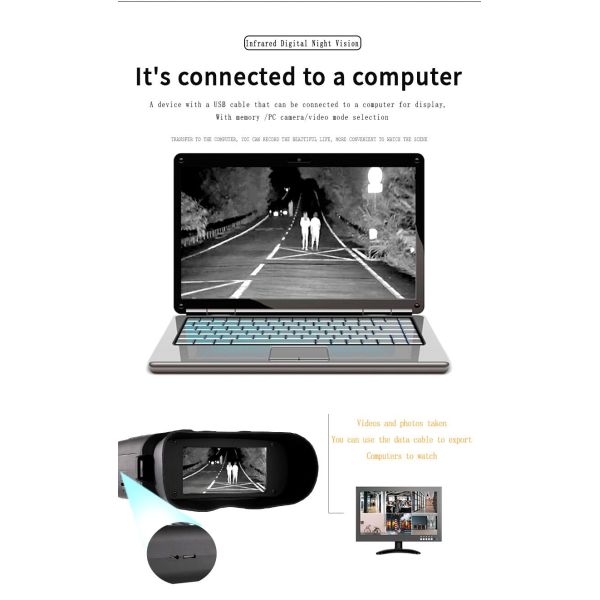 Sabpack digital night vision binoculars NV500 Infrared Hunting Binocular Scope 1300ft in Full Darkness LCD Screen wit