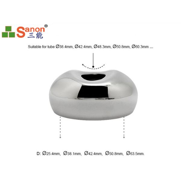 SS304 SS316 Stainless Steel Handrail Fittings , 90 Degree Pipe Handrail Connectors