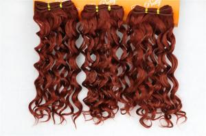China Yaki Red Natural Human Hair Extensions Clip In Jerry Curly 16 Inches on sale