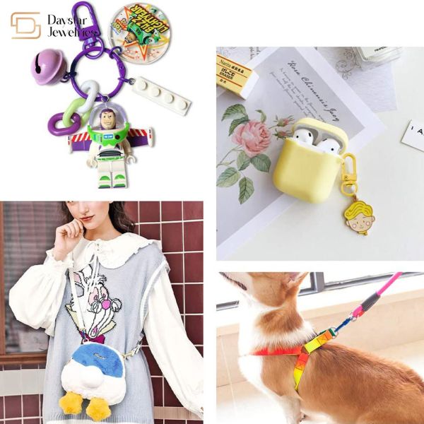 Metal Swivel Snap Hook Clips , Lobster Trigger Clasps For Keychain Diy Charms