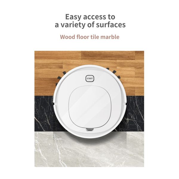 FCC Robot Vacuum For High Pile Carpet Outlet White Floor Mopping Robot
