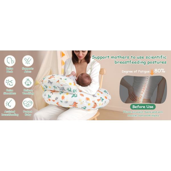 Nursing Pillow&Breastfeeding Support Pillow Removable&Machine Washable