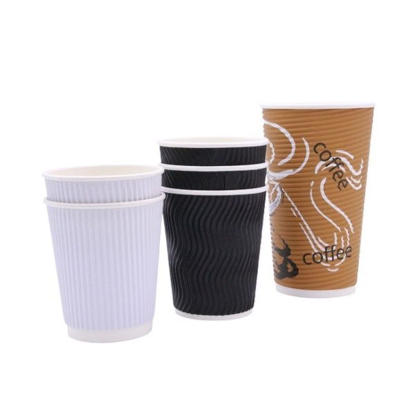 Disposable Paper Cups for Hot/Cold Beverage, Disposable Cups 12 oz, Leak-Free Paper Coffee Cups for Cafe, Restaurant, Office and Home