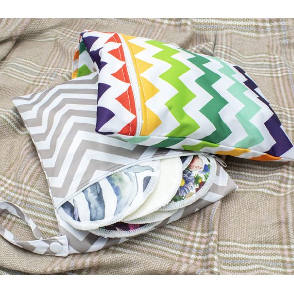 20x25cm Organic Cotton Reusable Sanitary Pads Diaper Menstrual Bag Portable Mommy Bag Zipper