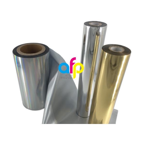 Paper / Paperboard Holographic Film Roll , Metalized Silver / Gold Hot Foil