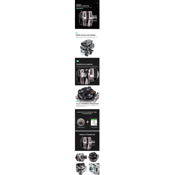 Toyota Prado 150 27060-30130TT Car Engine Alternator CE Approved