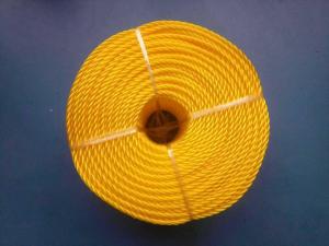 China 3 Strand High Strength PP Monofilament Twisted Rope For Packing Yellow Color on sale