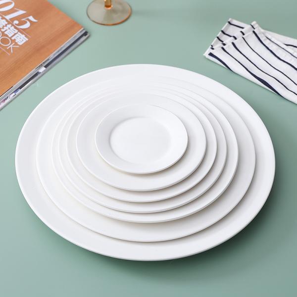 Savall Round Shape White Ceramic Dinner Plates For Hotel