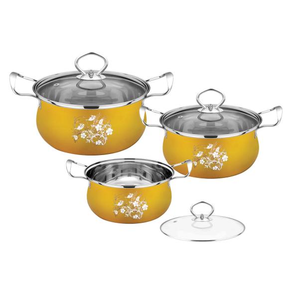 6pcs gold color cookware set & 16cm -20cm stainless steel cooking pot & cookware set kitchen