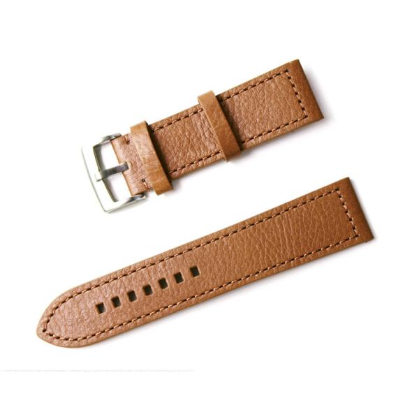 Vintage Style Leather Replacement Watch Bands With Stitching , 20mm Width